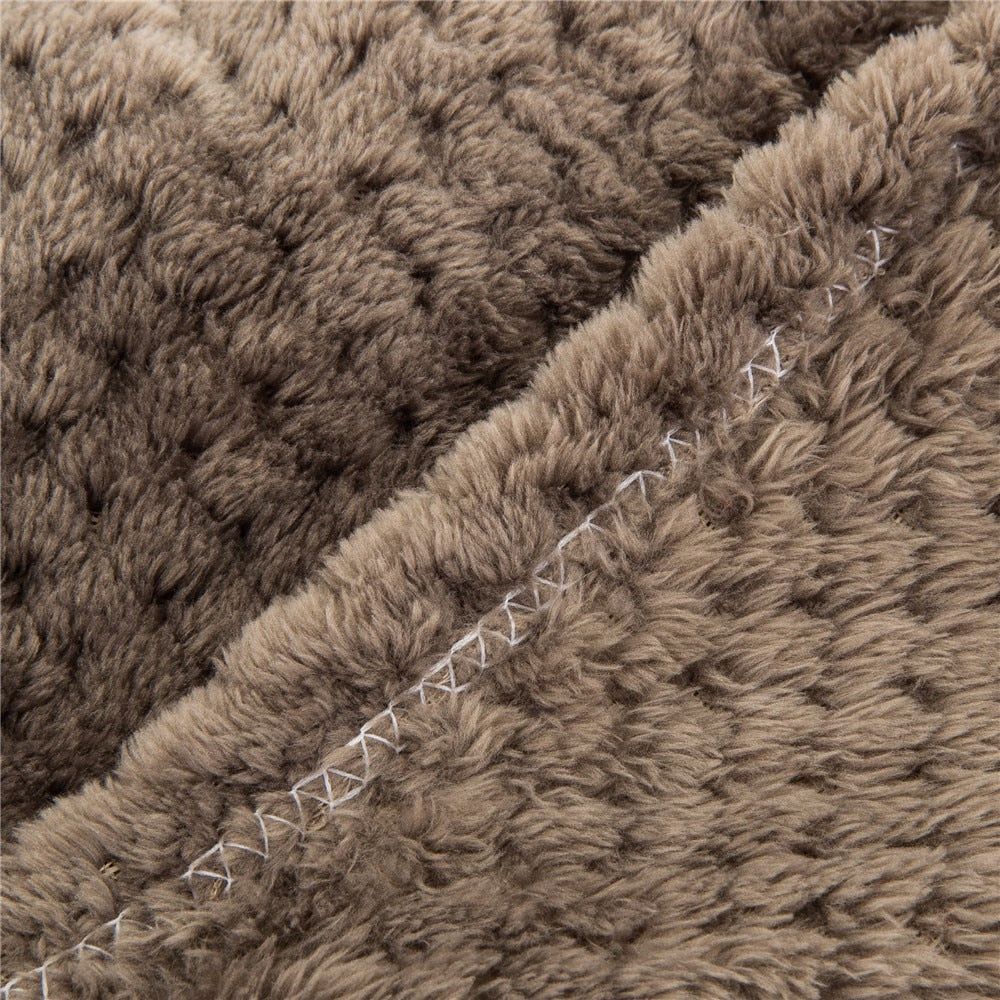 Soft Warm Pet Blanket for Dogs and Cats Brown color