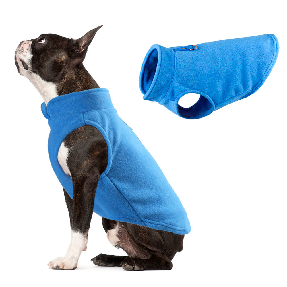Dog Clothing Thickened Solid Color Fleece Pet Dog Supplies Side View
