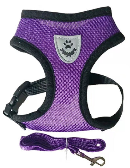 Dog Rope Pet Chest Harness Dog Collar Out Undershirt Type Dog Walker Dog Traction Rope Purple Color
