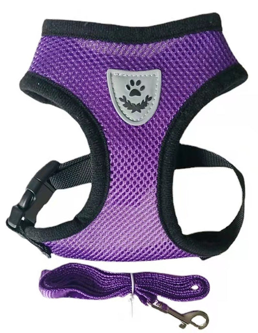 Dog Rope Pet Chest Harness Dog Collar Out Undershirt Type Dog Walker Dog Traction Rope Purple Color