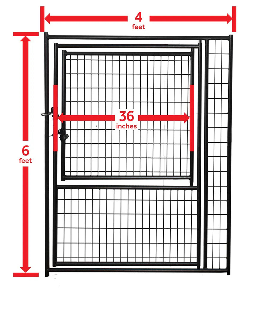 Lucky Dog® 6'H x 4'W Black Welded Wire Modular Gate in Gate