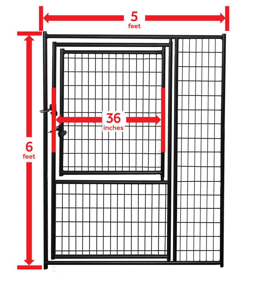Lucky Dog® 6'H x 5'W Black Welded Wire Modular Gate in Gate