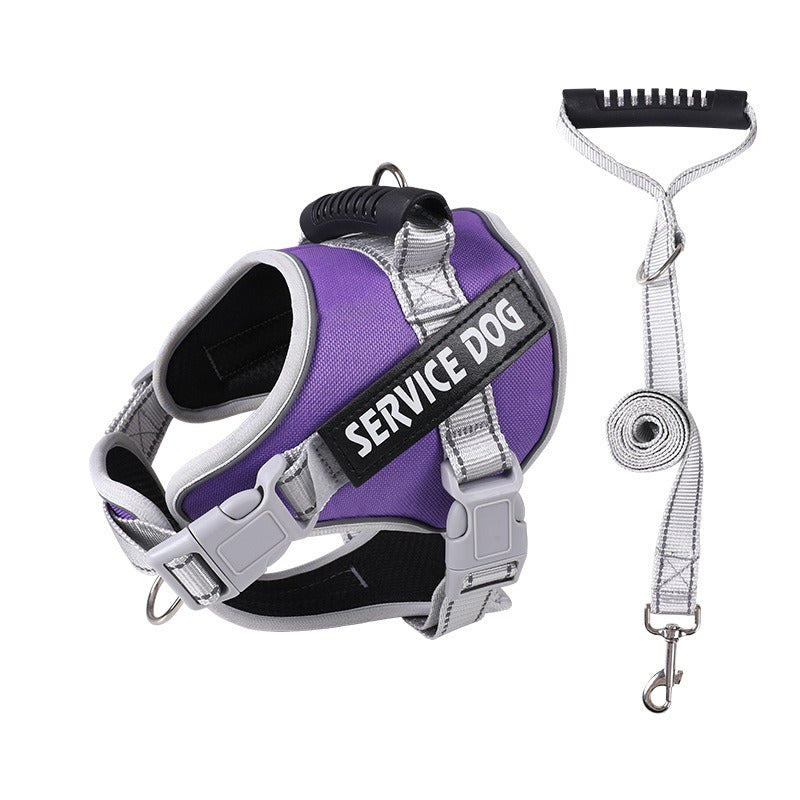 New Pet Leash Chest Strap Dog Leash Dog Chain Rope for Large Dogs Purple 