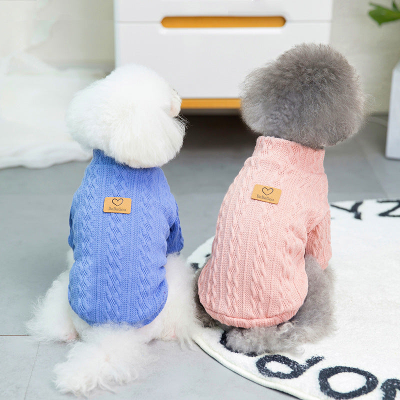 Pet Clothing Dog Clothes New Teddy Small Dog Pet Clothes Blue and Pink