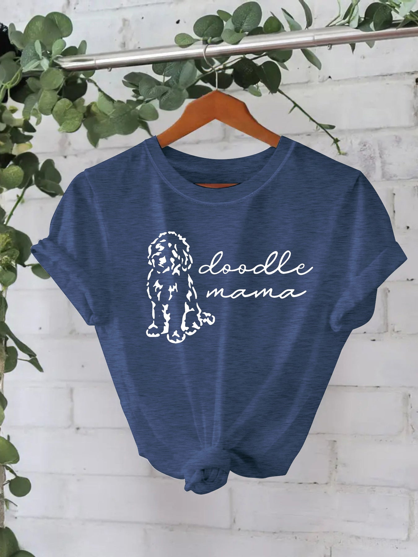Short  Sleeved Doodle Dog Blue Color
