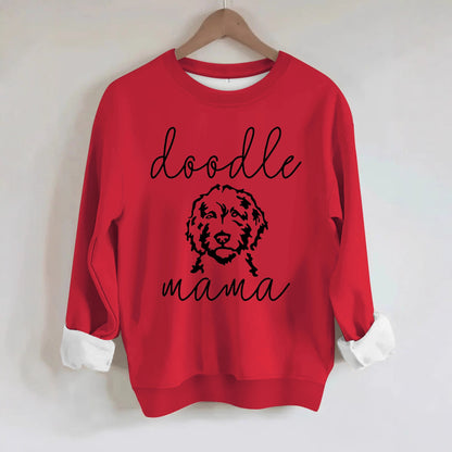  Sweatshirt with Loose Dog Print Red