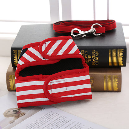 Adjustable Navy Dog Harness and Leash Set for  Medium Dogs