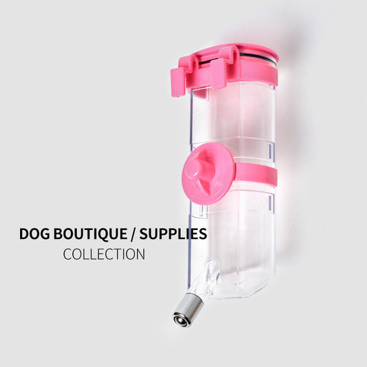 Pet Waterer Dog Feeder Automatic Waterer Hanging Kettle Dog Supplies pink