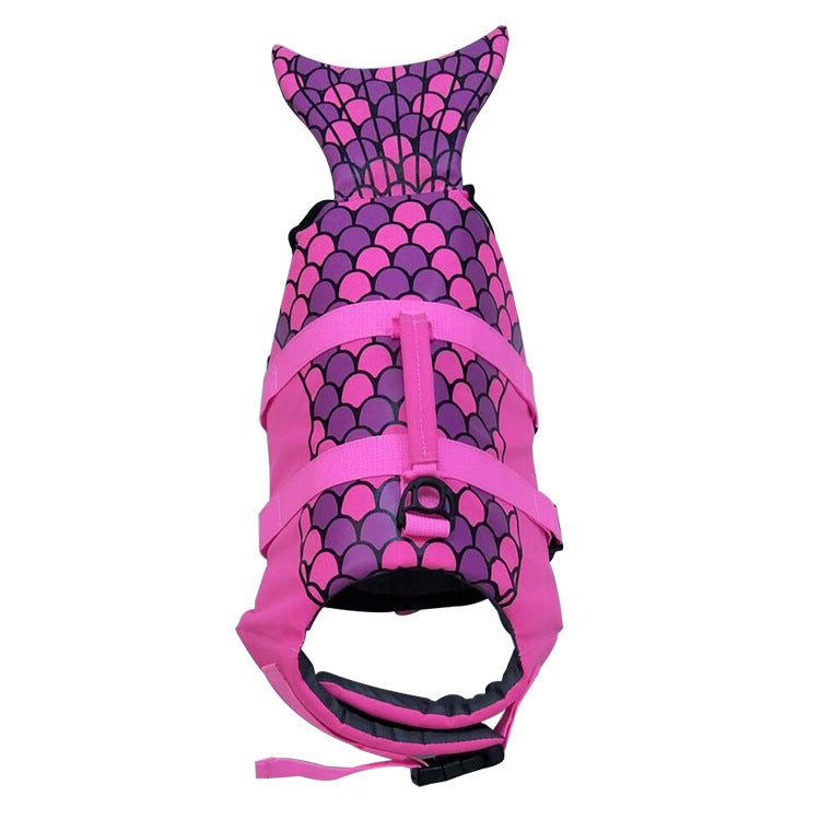 Mermaid Dog Swimsuit Safety Vest for Swimming and Boating