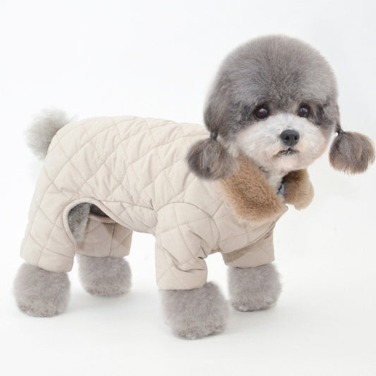Winter Pet Cotton Dog Coat Clothes Tan