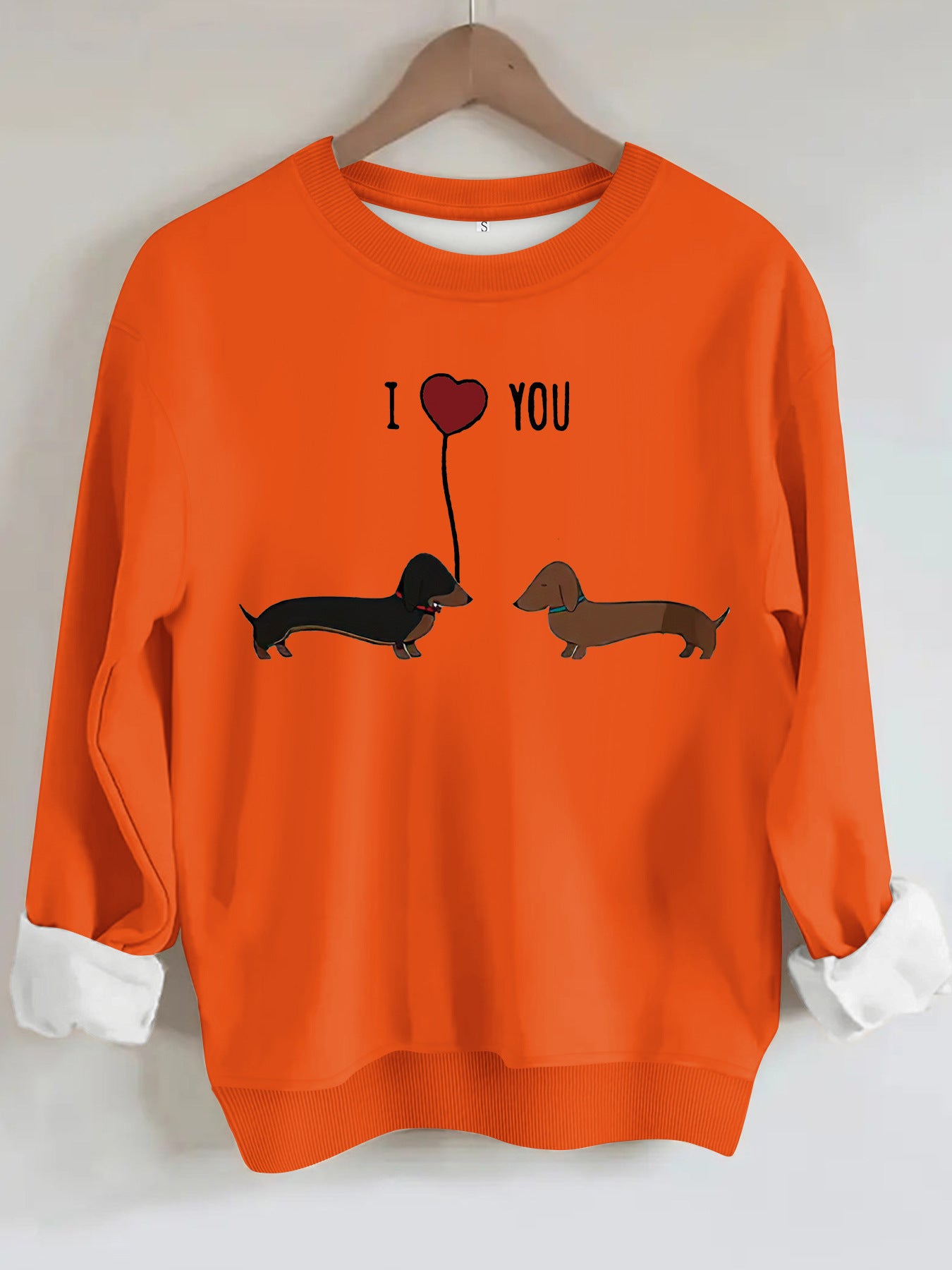Two dog print hoodies orange color