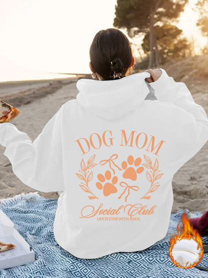Dog Mom - Dog Lover Pattern Printed Hoodie Back View