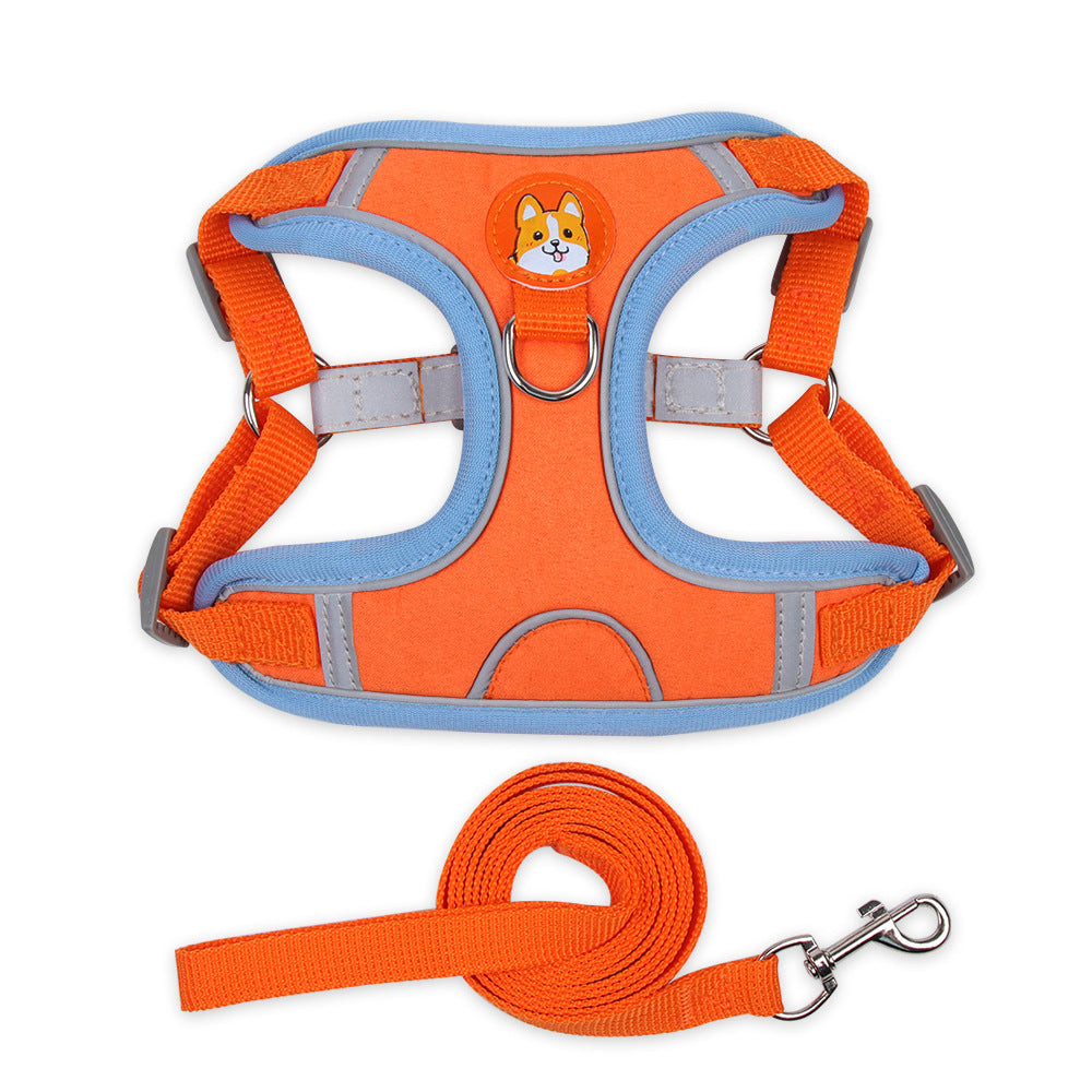 Reflective Dog Harness and Leash Set for Small Dogs – Vest Style Pet Harness Bright Colors