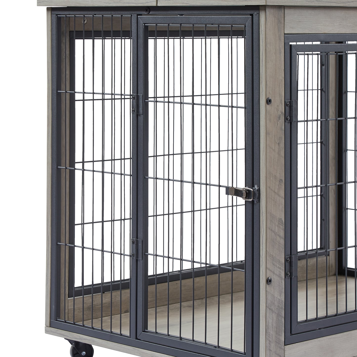 Gray Furniture Style Dog Crate