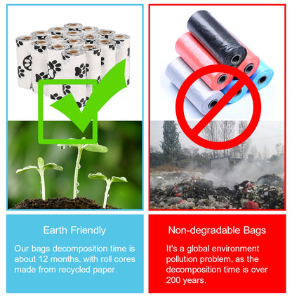 White Footprint Dog Poop Collection Bag D2W Photo Oxygen Degradation Pet Garbage Bag Pet Supplies