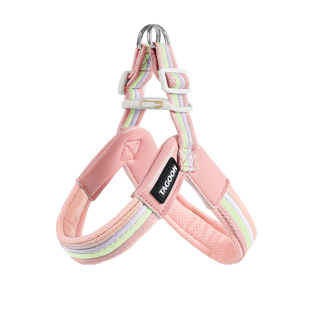 Vest-Style Dog Harness and Leash Set for Small and Medium Dogs Pink