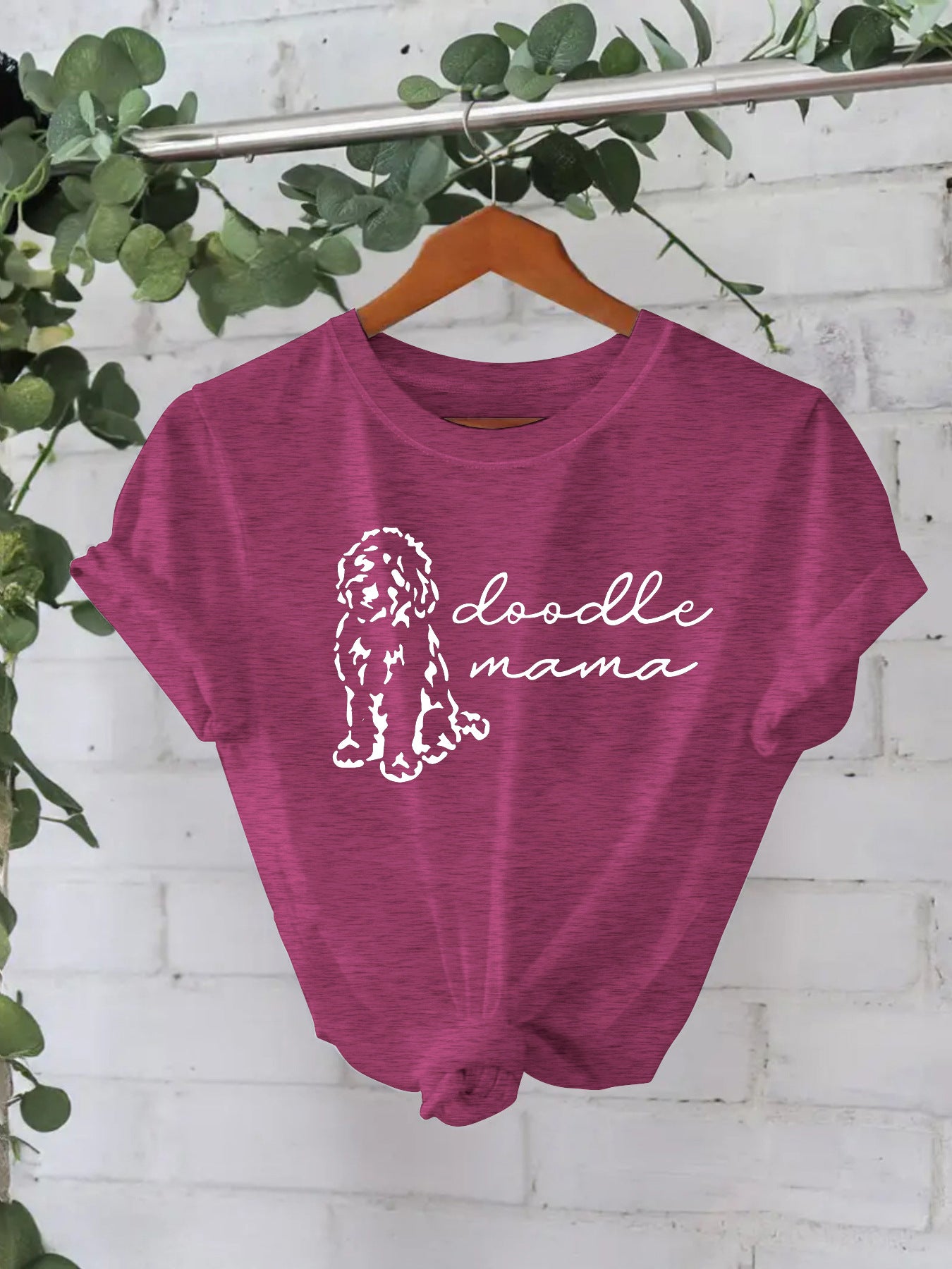 Short Sleeved Doodle Dog Purple color