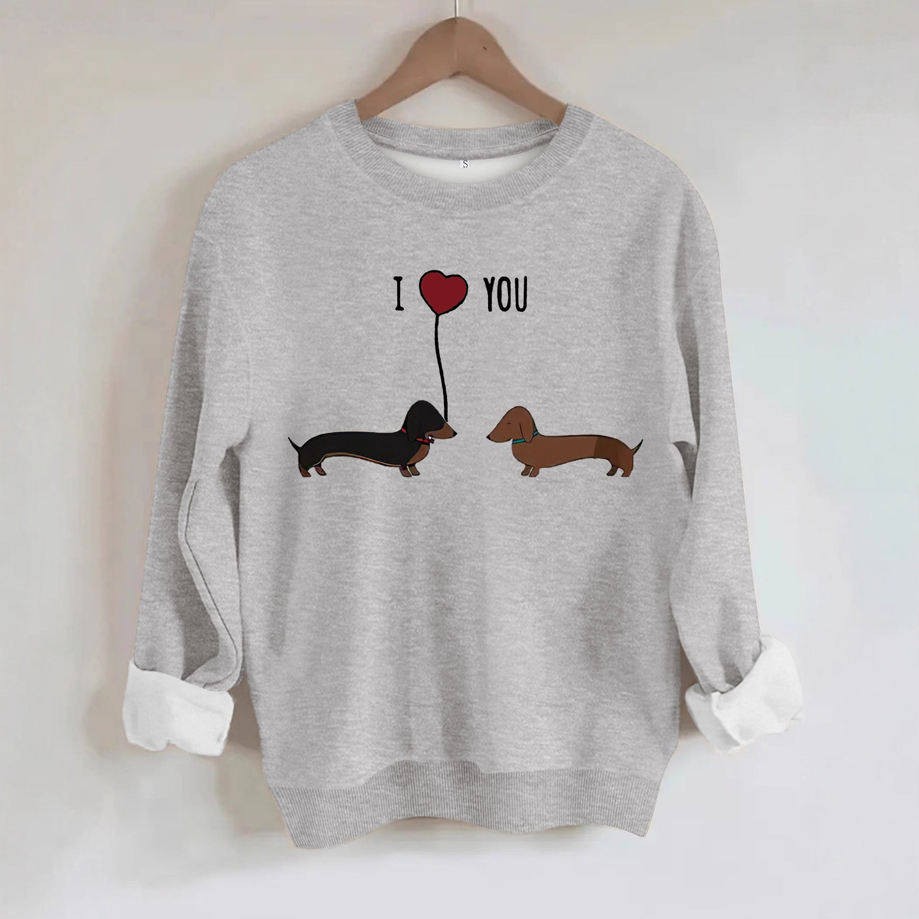 Two dog print hoodies gray