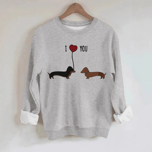 Two dog print hoodies gray