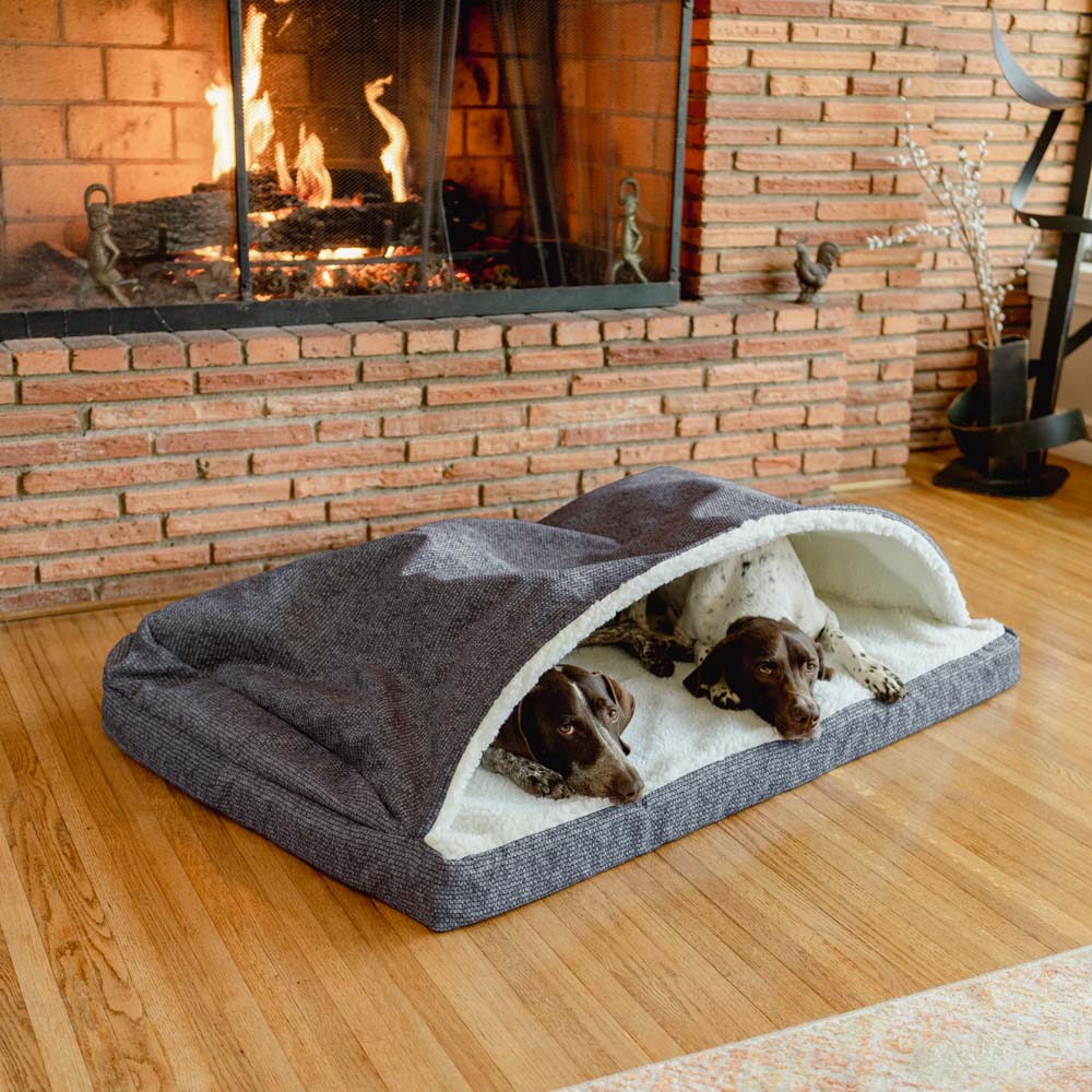 Cozy Orthopedic Rectangle Cave - Med - Merlin Pewter
