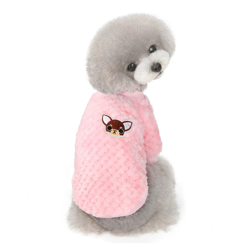 Winter Dog Plush Sweater Pink Color