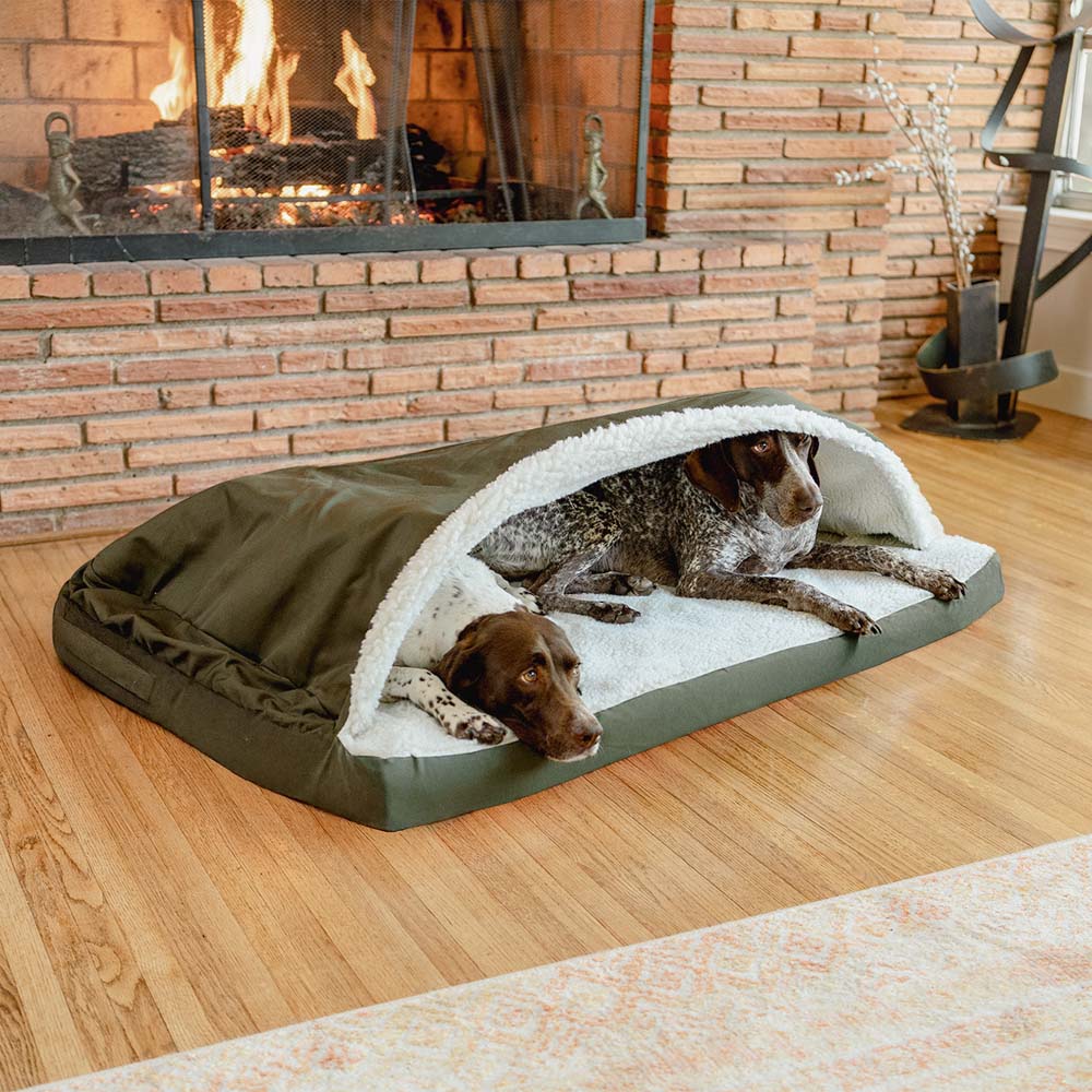 Cozy Orthopedic Rectangle Cave - Lg - Olive