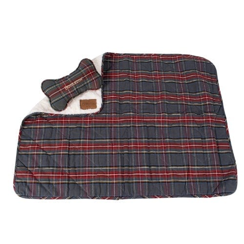 Pendleton Plaid Pet Throw and Bone Combo Set, 27" L X 36" W, Gray Stewart, One Size Fits All