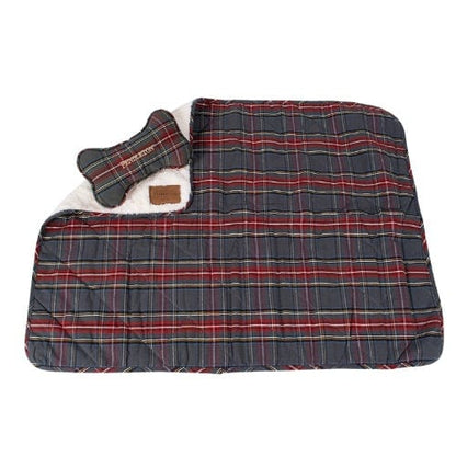 Pendleton Plaid Pet Throw and Bone Combo Set, 27" L X 36" W, Gray Stewart, One Size Fits All