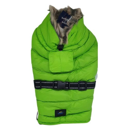 Alpine Extreme Cold Puffer Dog Coat - Lime Green X-Small to 5X-Large