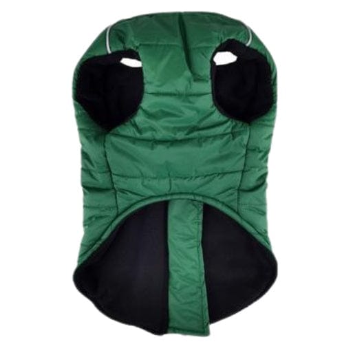 Zip-up Dog Puffer Vest - Dark Green X-Small to X-Large