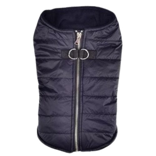 Zip-up Dog Puffer Vest - Black X-Small to X-Large