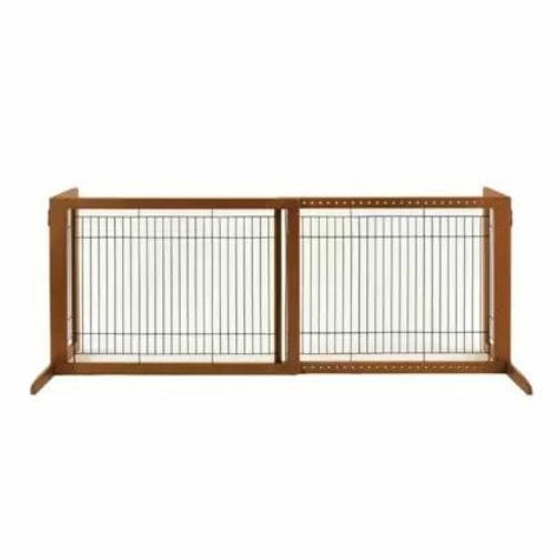 Richell Wood Freestanding Pet Gate, High-Large, Autumn Matte Finish