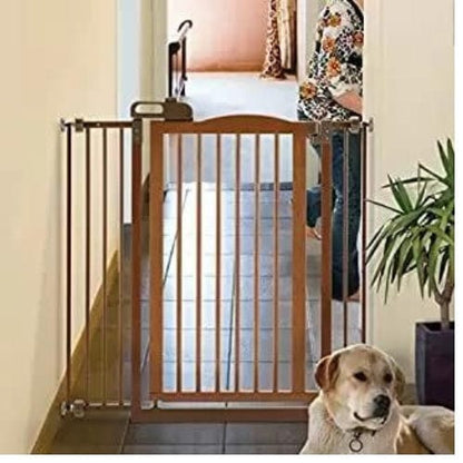 Richell One-touch Tall And Wide Pressure Mounted Pet Gate Ii Brown 32.1" - 62.8"