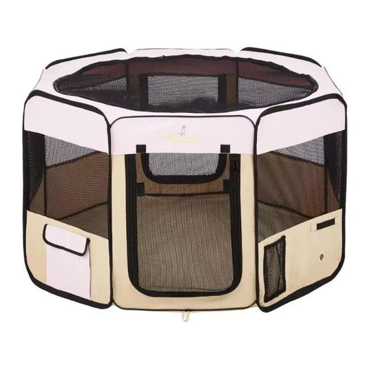 Zampa Pets Portable Foldable Pet Dog Playpen Exercise Pen Pink - Large