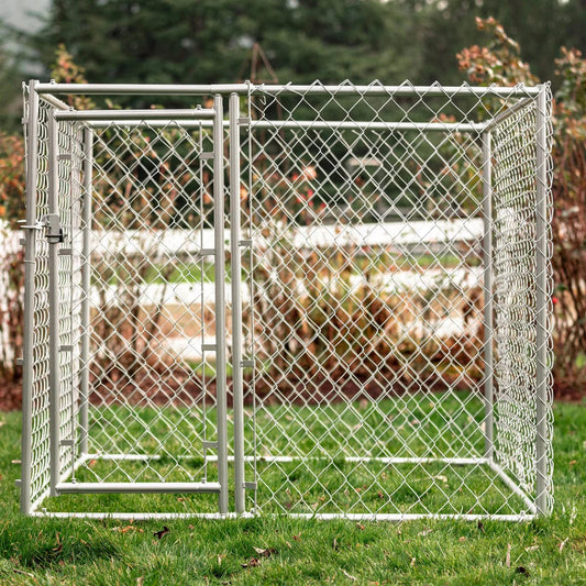 Lucky Dog Galvanized Chain Link w/PC Frame Kit in a Box 5'L x 5'W x 4'H