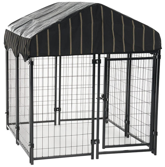 Lucky Dog STAY Series Studio Jr. 4x4x4.3 Foot Steel Frame Villa Dog Kennel