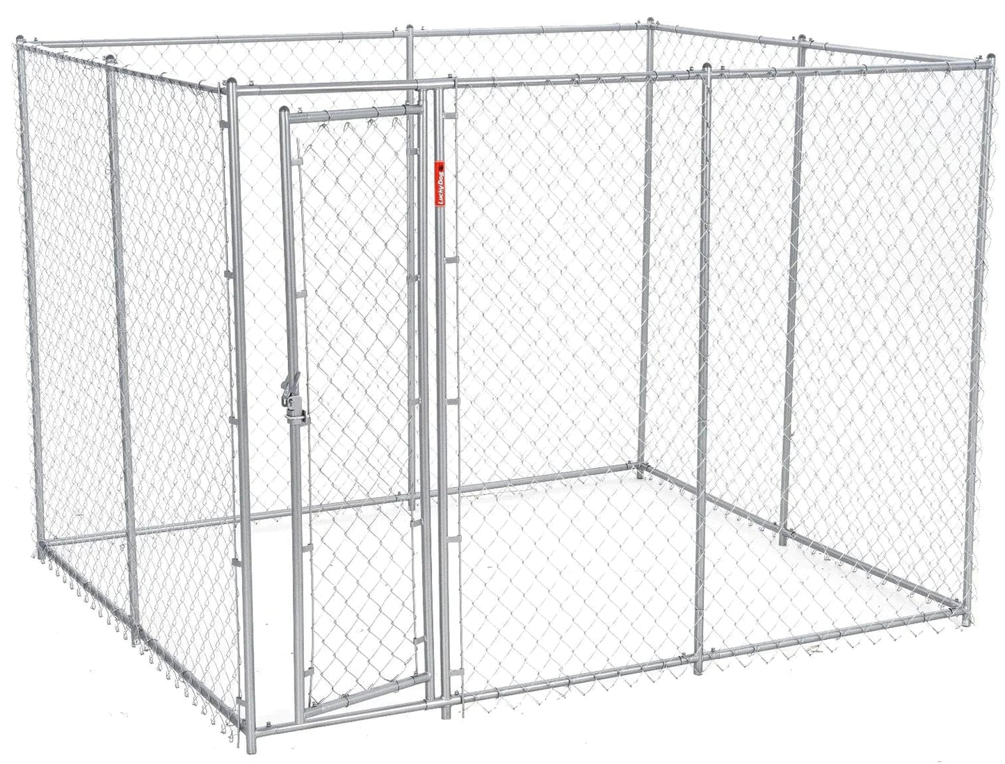 Lucky Dog Galvanized Chain Link w/PC Frame Kit in a Box 15'L x 5'W x 6'H