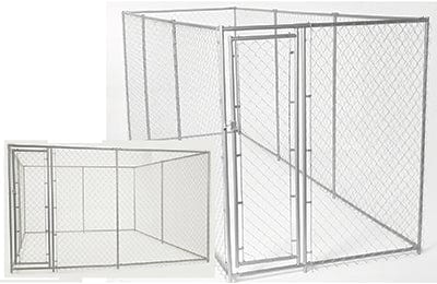 Lucky Dog Galvanized Chain Link w/PC Frame Kit in a Box 15'L x 5'W x 6'H