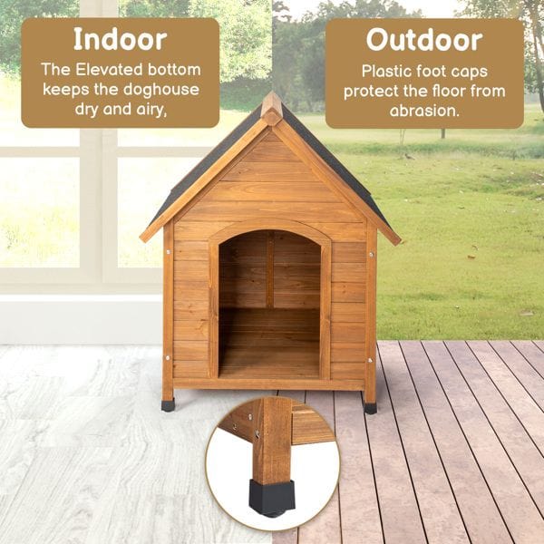 Outdoor Dog House, Waterproof Puppy Shelter Indoor Doghouse with Elevated Floor Outdoor Indoor Use