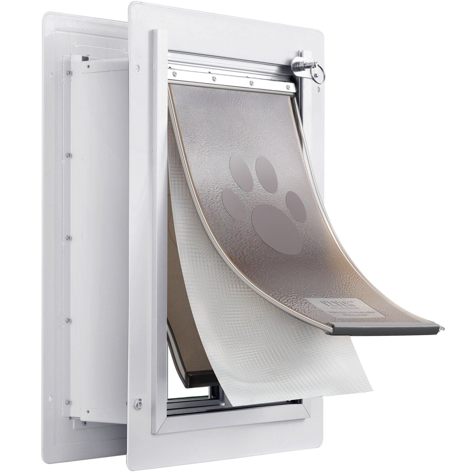 VEVOR Pet Door for Wall with Lock and 3 Magnetic Flap System Metal Frame Medium - 9 of 11