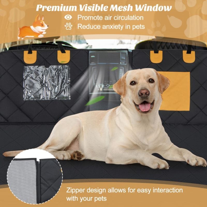 Waterproof Pet Seat Protector Dog Car Seat Cover for Back Seat Zipper for Ease 