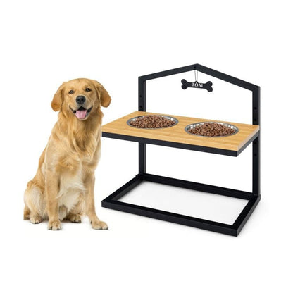 5 Heights Elevated Pet Feeder with 2 Detachable Stainless Steel Bowl Main View