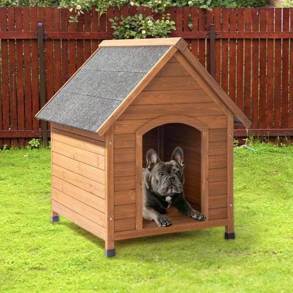 Outdoor Dog House, Waterproof Puppy Shelter Indoor Doghouse with Elevated Floor Wood Construction