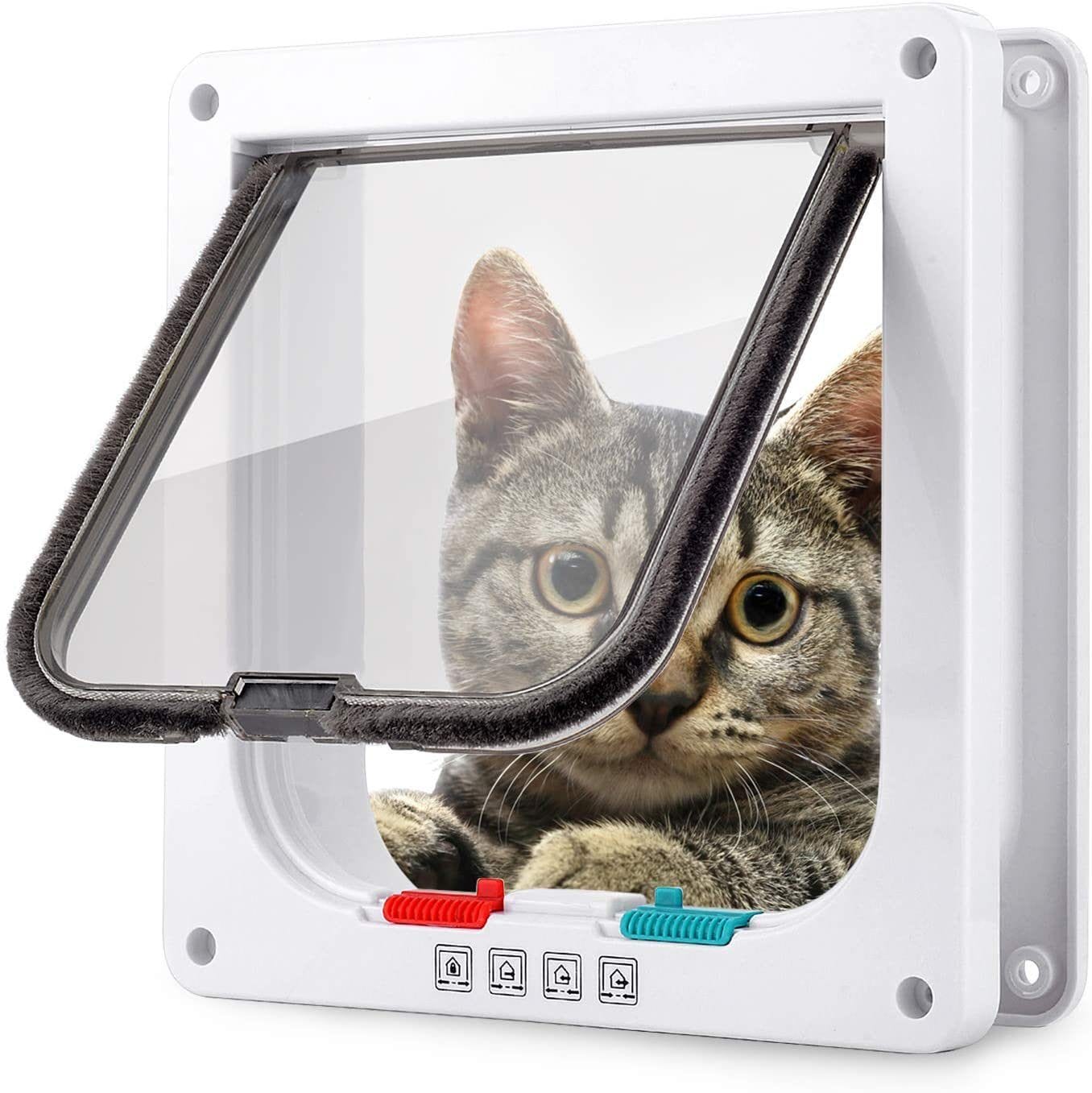 Cat Door Flap pet hole dog door two-way free access doorway installation glass wooden door - 7 of 10