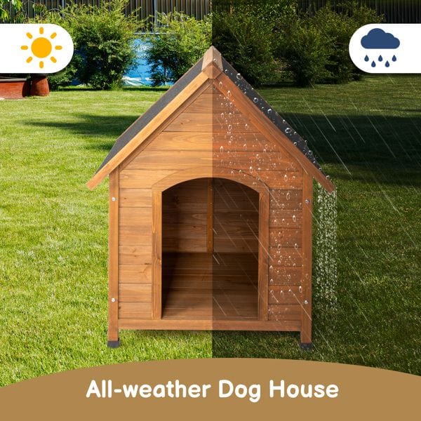 Outdoor Dog House, Waterproof Puppy Shelter Indoor Doghouse with Elevated Floor Weatherproof