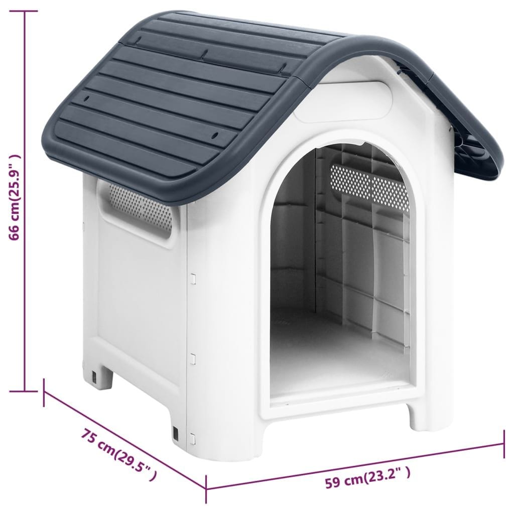 Dog House Gray 23.2"x29.5"x26" Polypropylene Dimensions