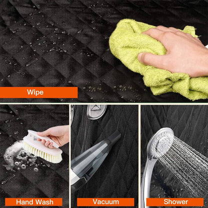 Dog Car Seat Cover Waterproof Scratchproof Pet Car Rear Protector Mat Pet Back Seat Cover with Dog Seat Belt for Car Truck SUV Handwash