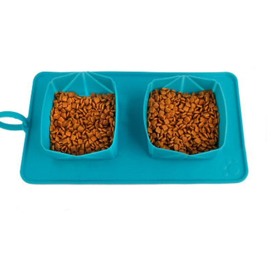 Pet Collapsible Dog Bowl, Foldable Expandable Silicone Cat Feeding Bowl Travel Bowl Open View