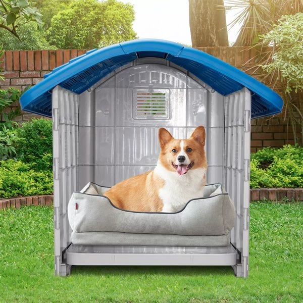 28.7"Large Plastic Pet House/Dog House Outdoor View