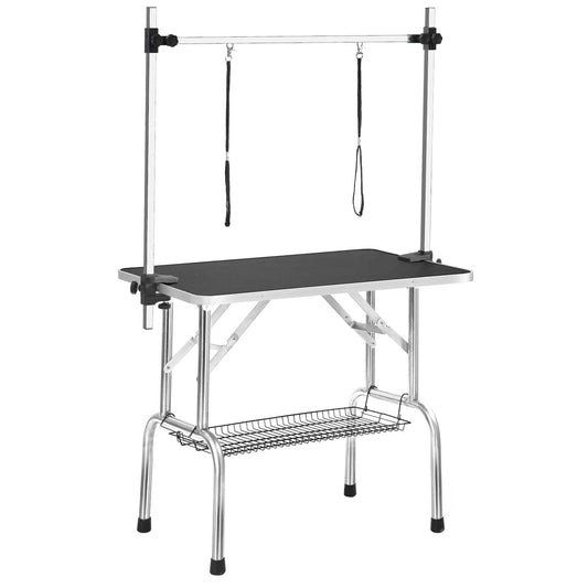 36" Professional Dog Pet Grooming Table Adjustable Heavy Duty Portable w/Arm & Noose & Mesh Tray - 1 of 8